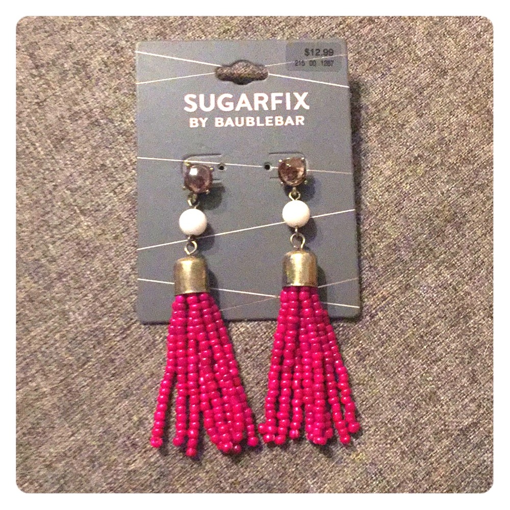 Pink Tassel Earrings - New